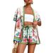 European And American Women's Fashion 2 Piece Set Tropical Print Short-Sleeved Top And Short Style New 2026_ecoleips.com