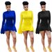 Women Solid Color Sexy Flared Long Sleeve Mini Dress Nightclub Party Wear Evening Cocktail Bodycon Dress For Ladies136_ecoleips.com