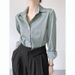 Simple Elegant Satin For Women, Commuting Shirt With Unique Design, Spring And Autumn New Style_ecoleips.com