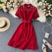 Women's Clothing Celebrity Style Celebrity Temperament Dress Skirt Scheming Hollow Lace Short Sleeved Dress Female Summer Dress_ecoleips.com