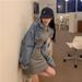 Spring Summer Collar Short Dress Women's Slim Fit High Waist A-Line Skirt Dress Sweet And Spicy Girl Ins Split Dress_ecoleips.com
