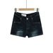 2025s Korean Style Spicy Girl Bodycon Denim Shorts For Women 2025 New V-Waist Sexy Tight Elastic Long-Leg Hot Pants_ecoleips.com