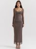 Mozision Elegant Sheer Long Sleeve Sexy Maxi Dress For Women Fashion Mesh Strapless Backless Club Party Sexy Long Dress New_ecoleips.com