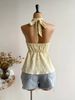 Women's Summer V-neck Lace Up Exposed Neck And Backless Casual Vacation Topboho Easter Beach Clothing Hawaii Coachella Music Fes_ecoleips.com