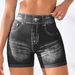 Women's Clothing Denim Seamless Yoga Shorts Back V Waist Hip Lift Quick Drying Tight Running And Fitness Shorts_ecoleips.com