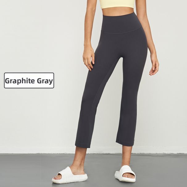 Huanpan High Waist Lycra Yoga Pants for Women Micro Flared Slimming Peach Hip Pilates Fitness Sports Tight Clothing_ecoleips.com
