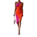 Summer Color Blocked off Shoulder Bodycon Dress European American Style Pure Alluring Sexy Women's Clothing 2025_ecoleips.com