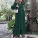 2025 Muslim Two-Piece Women's Clothing Solid Color Spring And Autumn Long Pullover Loose Plus Size Set_ecoleips.com