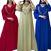 Modest Abaya Dress Elegant & Modest – Hand-Beaded V-Neck Maxi Dress, Islamic Fashion With Crystal Embellishments For Special Occasions_ecoleips.com