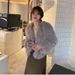 Luxury Faux Fox Fur Coat For Women – Short Plush Jacket In Cream, Pink & Black (S-XL, Soft V-Neck)_ecoleips.com
