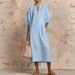 2026 New Spring/Summer European And American Cross-Border Independent Station Women's Solid Color Cotton-Linen Loose_ecoleips.com