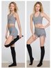 New Yoga Clothes Women's Hemp Gray Texture Sports Underwear Wide Shoulder Strap Fixed Cup Tight Fitness Clothes Yoga Pants_ecoleips.com