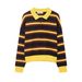 Aria Basics Aria Basics Cross-border European American Women's Clothing ZA Autumn And Winter New Casual Commuter Versatile Striped POLO Collar_ecoleips.com