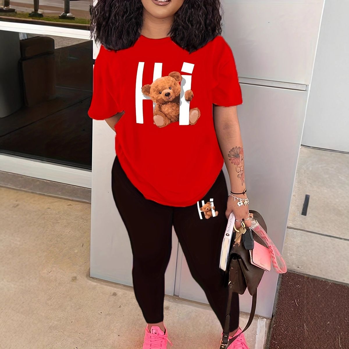 Women's Clothing Women's Fashion Set Includes T-Shirt Trousers Short Sleeved For Formal & Casual For Women_ecoleips.com