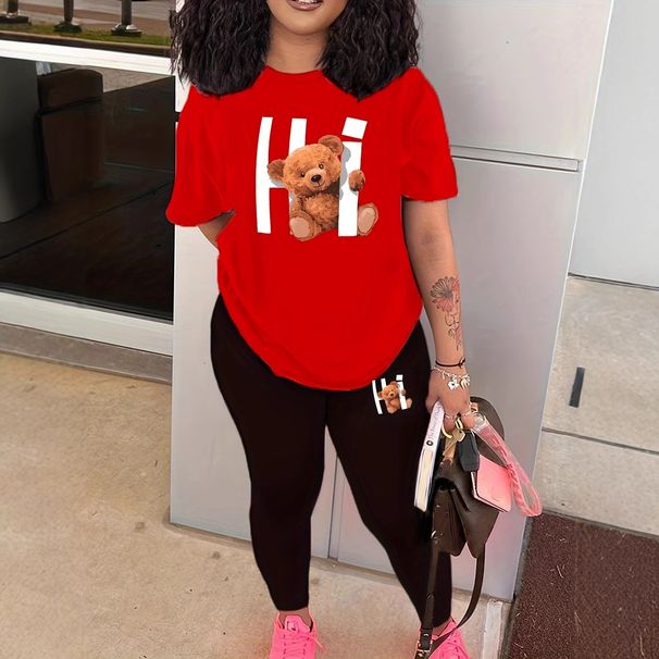 Women's Clothing Women's Fashion Set Includes T-Shirt Trousers Short Sleeved For Formal & Casual For Women_ecoleips.com
