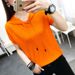 Elegant Fashion Harajuku Slim Fit Female Clothes Loose Casual All Match Short Sleeve T-shirts Solid Thin Style Hooded Sweatshirt_ecoleips.com