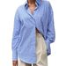 Aria Basics Aria Basics 2025 European American Foreign Trade Women's Striped Long-sleeve Shirt, Stylish And Comfortable Design, Suitable For_ecoleips.com