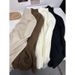 Soft Knit Mock Neck Sweater – Women’s Slim Fit Long Sleeve Top For Autumn & Winter ( One Size, Korean Minimalist Style)_ecoleips.com