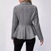 women's lapel jacquard ruffle slim double breasted temperament office blazer for women_ecoleips.com