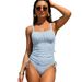 2026 New Women's European And American Style Bikini Striped Casual Drawstring Two Piece Swimsuit for Beach And Hot Spring_ecoleips.com