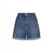 SC European And American Cross-Border Source Women's Summer New Straight Slim Frayed Hem Denim Shorts_ecoleips.com