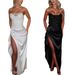 Women's Clothing Autumn And Winter New Women's Clothing Temperament Sexy Sequin Tube Top Vest High Waist Split Skirt Suit Female_ecoleips.com