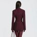 Women's Sexy Deep V Long Sleeve Ruched High Waist Bodycon Mini Dress – Elegant Fall Winter Gown_ecoleips.com