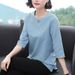 Spring/Autumn Collection: Top With Seven-Quarter Sleeves; Large-Size Shirt With Long Sleeves; Medium-Length, Loose-Fitti_ecoleips.com