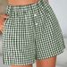 Women's Clothing Holiday Style Casual Comfortable High Waist Loose Fashion Wide Leg Retro Plaid Shorts_ecoleips.com