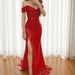 Women's Dresses, Sequined Off The Shoulder Slit Maxi Dresses, Fashionable Banquet Dresses, Sexy Evening Gowns_ecoleips.com