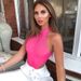 2025 Summer New Foreign Trade European And American Women's Slim Fit Tank Top Sexy Halter Neck Sleeveless High-Slit_ecoleips.com