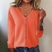 Women's Oversized Knit Cardigan Sweater - Lightweight Long Sleeve V-Neck Open Front Coat, Spring & Fall Layering Essential, Solid Colors_ecoleips.com