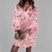 Women's Fresh Printed V-Neck Fashion Dresses_ecoleips.com