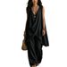 Women's Sleeveless Stand Collar Solid Color Cotton Linen Suit Elegant Loose Resort Style Spring Summer_ecoleips.com