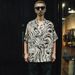 2025 Cross Border Cloud Tiger Stripe Short Sleeve Shirt, Fashionable 3D Printed Casual Short Sleeve Hawaiian Shirt For Men And Women_ecoleips.com