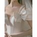 Satin Main Wedding Dress 2025 New Model Brides, Court-style Vintage, High-quality Texture, Elegant, For Petite Women_ecoleips.com