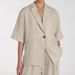 Women's Clothing Spring And Summer New Linen Commuter Suit Women's Lapel Five Point Sleeve Cardigan Top Loose Wide Leg Pants Two Piece Suit_ecoleips.com