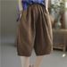 Suitable For All Seasons Women's Versatile Wide-Leg 100kg Youthful Fashionable Linen Ethnic Style Elastic Waist Mid-Length Pants_ecoleips.com