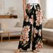 Women Casual Trousers Summer Loose Pajamas Home Pants Thin Wide Leg Pants Fashion Oversized Sleep Bottoms Korean Floral Pants_ecoleips.com