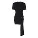 European And American Style Women's Clothing 2025 Spring New Fashion Elegant Metal Buckle Decorated Round Neck_ecoleips.com