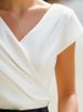 Women's Elegant V Neck White T-shirts 2026 Summer Office Lady Slim Fit Short Sleeve Urban Basic Ruched Pullovers Tops 183874_ecoleips.com