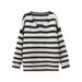 Lazy Style Korean Contrast Striped V-Neck Sweater Women's Autumn And Winter Small Long Sleeves Loose Special Yarn Knitwe_ecoleips.com
