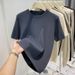 Women's Slim Fit Viscose Knit Top – Soft Round Neck Short Sleeve Pullover For Casual & Office Wear (Black, Beige, Oatmeal, Light Brown, Dusty Blue)_ecoleips.com