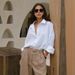 Women's Clothing Spring And Summer Fashion Versatile Lazy Fashion Casual Solid Color Simple Loose Shirts_ecoleips.com