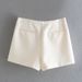 2025s Women's Fashion Skirt Pants Versatile Solid Color Casual Irregular High Waist Shorts_ecoleips.com