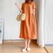 Plus Size Women's Solid Color Dress Style Loose Fit Slimming Mid-Length Summer New Style For Plus Size Women_ecoleips.com