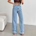 Cross-Border European And American Trade New Women's Jeans High Waist Loose Retro Floor-Length Wide Leg Pants_ecoleips.com