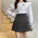 Coffee Pleated Skirt Women's Black Short Skirt Jk New Large Size High Waist Thin A-word Skirt Small Skirt_ecoleips.com