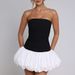 Women's Clothing Splicing Backless Slim Flower Bud Dress Lantern Tutu Skirt Pure Desire Style Summer Small Skirt_ecoleips.com