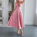 Women's Halter Neck Long Dress Waist Belted French Resort Style Spring Summer Clothing_ecoleips.com